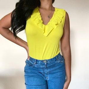 Suzy Shier Yellow Blouse Tank Top